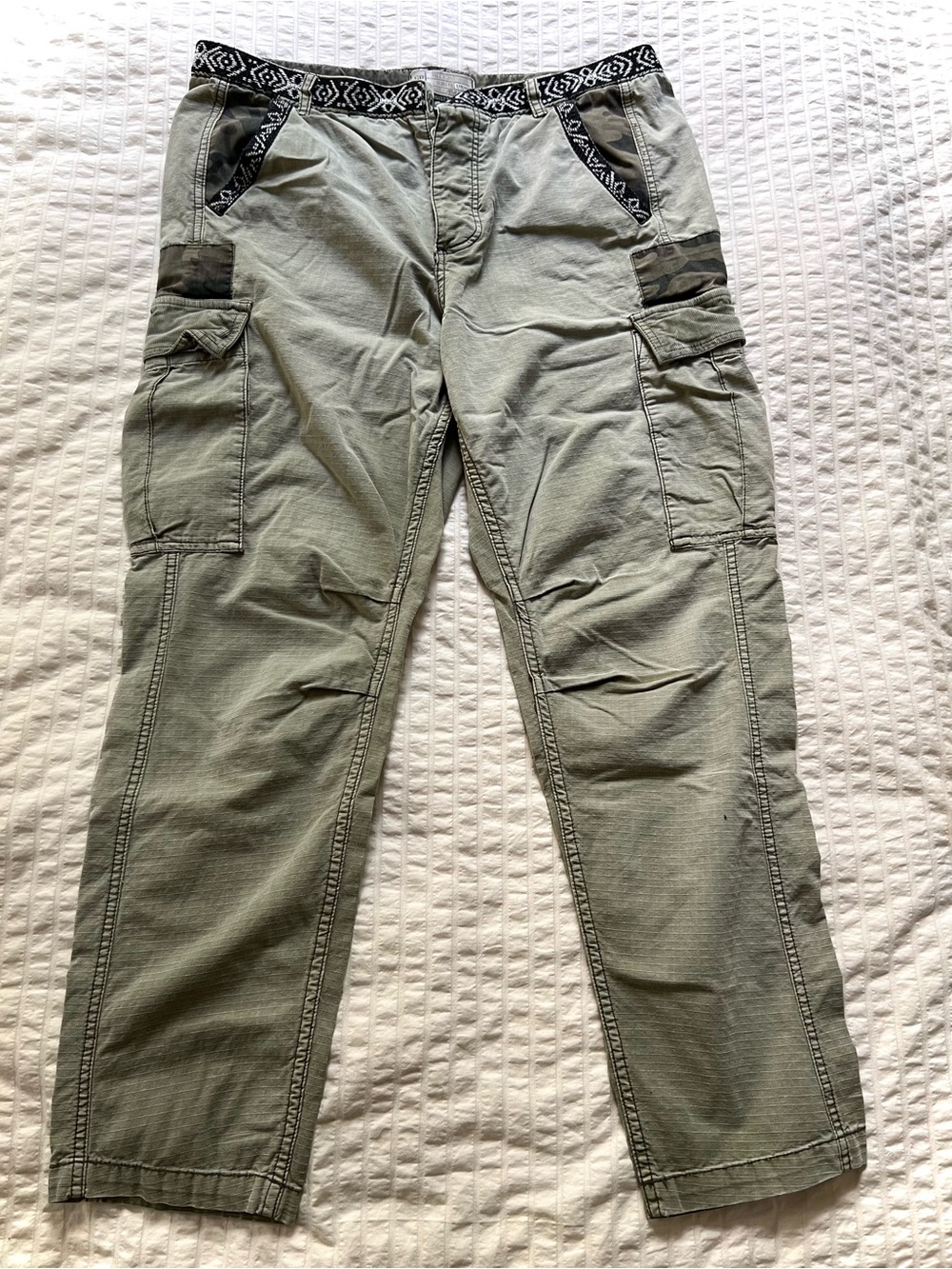 Free People Cotton Olive Khaki Cargo Pants